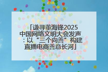 谦寻董海锋2025中国网络文明大会发声：以“三个向善”构建直播电商善意长河