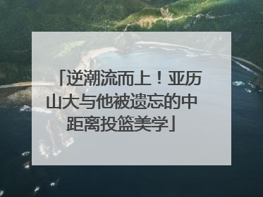 逆潮流而上！亚历山大与他被遗忘的中距离投篮美学
