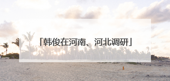 韩俊在河南、河北调研