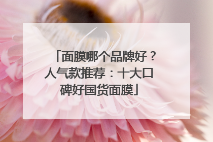 面膜哪个品牌好？人气款推荐：十大口碑好国货面膜