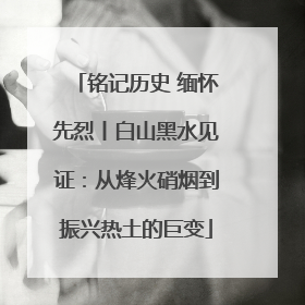 铭记历史 缅怀先烈丨白山黑水见证：从烽火硝烟到振兴热土的巨变