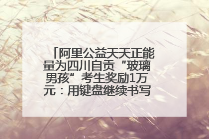 阿里公益天天正能量为四川自贡“玻璃男孩”考生奖励1万元：用键盘继续书写不设限的人生