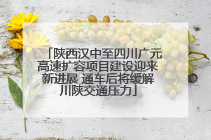 陕西汉中至四川广元高速扩容项目建设迎来新进展 通车后将缓解川陕交通压力