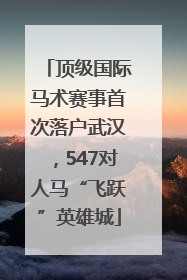 顶级国际马术赛事首次落户武汉，547对人马“飞跃”英雄城