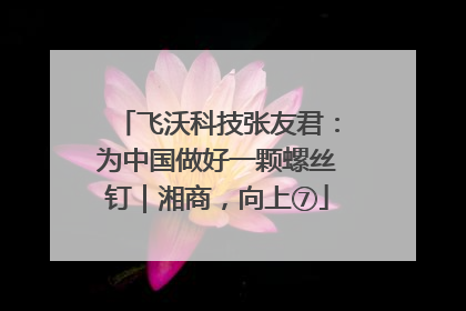 飞沃科技张友君：为中国做好一颗螺丝钉｜湘商，向上⑦