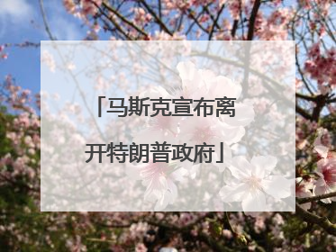 马斯克宣布离开特朗普政府