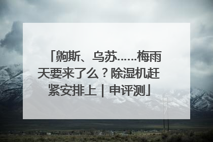 齁斯、乌苏……梅雨天要来了么？除湿机赶紧安排上｜申评测