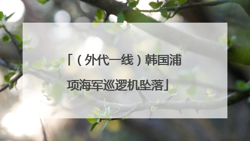 （外代一线）韩国浦项海军巡逻机坠落