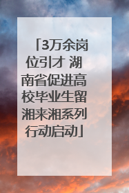 3万余岗位引才 湖南省促进高校毕业生留湘来湘系列行动启动