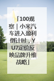 100观察｜小米汽车进入盈利倒计时，YU7定价反映品牌升维战略