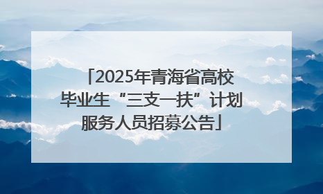 2025年青海省高校毕业生“三支一扶”计划服务人员招募公告